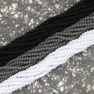 2mm 론델컷 크리스탈 - 무광 단색/반지/팔찌재료/DIY, 그레이, 1개