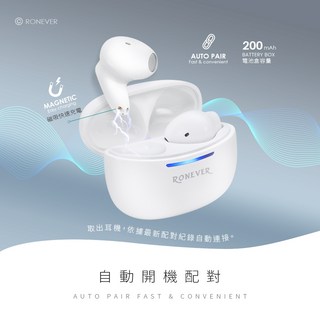 發票】超輕巧藍牙耳機MOE338適用各式手機藍芽耳機藍牙5.3運動耳機雙耳通話語音助手/彈窗/定位, 白