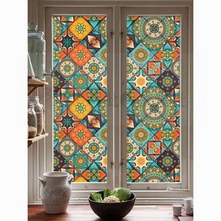 歐式窗花紙 複古美式 防窺玻璃貼紙 浴室貼膜 窗戶貼紙 透光不透明, 複古格紋-03,30-60【送工具】