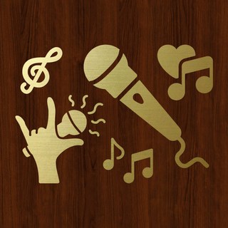 오피스왕국 노래 마이크 음악 음표 그래픽 스티커 music1, 메탈골드