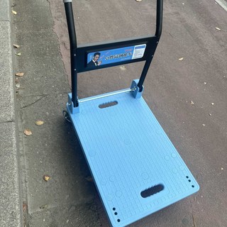 【櫥窗好物】台灣出貨 尼龍板車500*700 600*900加厚尼龍板橡膠輪移動折疊平板車, 1個, 500.700尼龍板車, 藍色