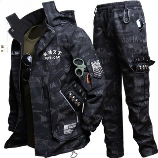 전술 겨울 자켓 남성 방수 보온 카모플라주 소프트쉘 작업복 세트