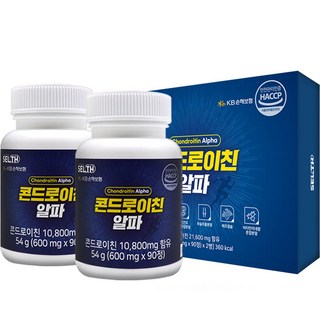 콘드로이친 상어연골 콘드로이드 우슬 무릎 관절 연골 강화 건강 보스웰리아 초록잎홍합 분말 가루 180정, 2개