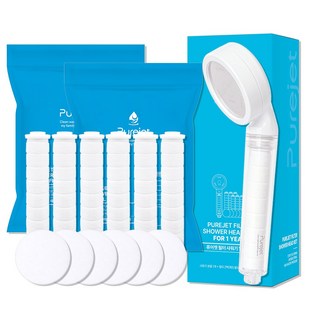 퓨어젯 필터 샤워기 1년 세트 샤워기1개+필터2팩(바디6P+헤드6P), 1개