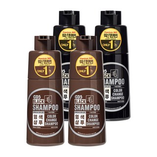 딱한번 염색샴푸 프리미엄 특허인증 새치 흰머리 저자극 두피케어, 300ml, 4개