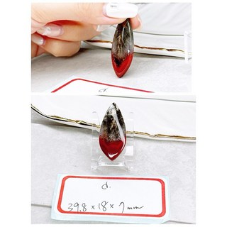 F135 極光23透料水晶吊墜 頂級品質 紅黑白配色 淚滴形 附項鍊 d款尺寸約39.8x18x7mm