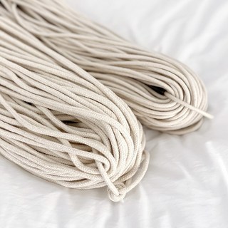 국내제조 순면 스트링 소분판매 4mm 5mm 아이보리 마크라메 파이핑 면끈, 4mm 순면끈(5마), 1개