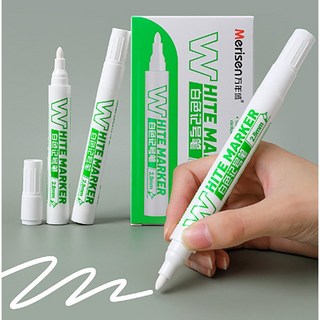 신나서상사 대용량 뚱펜 마카펜, 2.8mm, 2개, 화이트