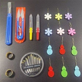 縫紉工具 穿線 手縫針 縫衣針 認針器 穿針器 老人穿針器 家用工具套裝, 1個, 穿線器組合004款
