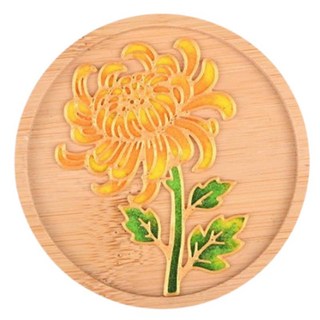 免掐絲琺瑯杯墊/福袋︱吊飾 非遺手工diy材料包 新手 入門活動 DIY材料包 手作材料包︱麥手作, E杯墊-菊花, 1個