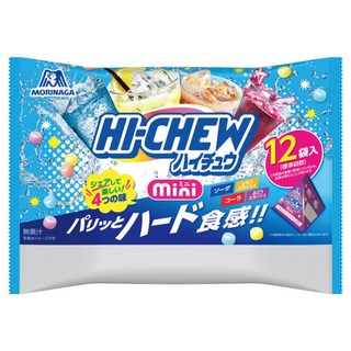 MORINAGA 森永 HI-CHEW 嗨啾 迷你蘇打 + 檸檬蘇打 + 葡萄蘇打 + 可樂 12入, 1個, 120g