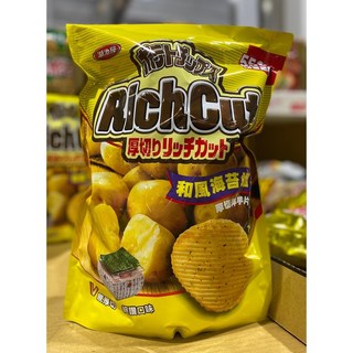 湖池屋和風海苔鹽厚切洋芋片，酥脆口感，嚴選海苔與鹽的完美結合，獨立包裝方便攜帶, 1個, 貨運宅配