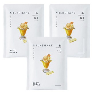 Body Goals 白奶昔 飽飽控卡白奶昔 香蕉歐蕾 高蛋白低卡 美味代餐 健康飽腹感 體重管理好幫手, 30g, 3個
