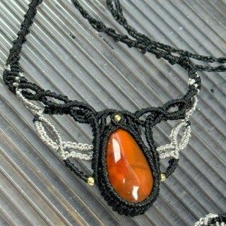 采禪手作 涼山川料南紅 B1023 綠緹設計款南紅瑪瑙項鍊