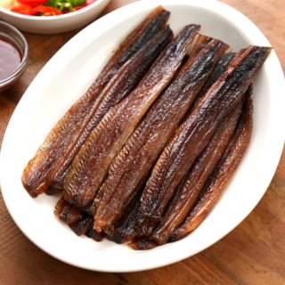 구룡포 과메기 손질 야채 세트 포항 해풍건조 햇 꽁치 과매기 아빠 미소, 1개, 단품 과메기만) 완전손질과메기 10쪽 [세트아님]