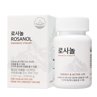 로사놀 스트레스 피로 회복 & 지구력 증진 영양제 1200mg, 2개, 30정