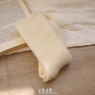 JOJO 美拉德風格 羊毛混紡 中筒襪 奶茶色系 舒適保暖