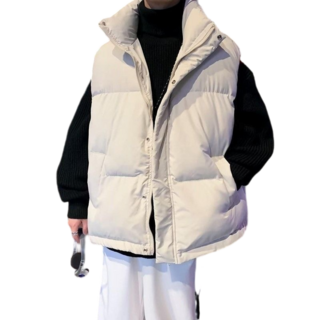 羽絨棉馬甲男秋冬季加厚保暖立領百搭寬鬆大碼高級感情侶潮流背心