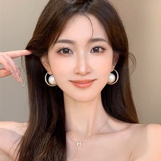 BEAGLE 925銀 誇張大珍珠耳環 輕奢高級感 耳飾