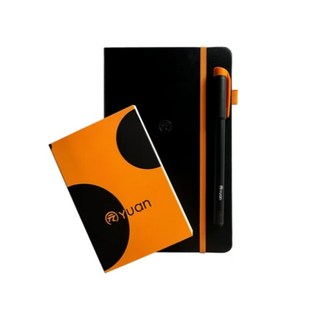 YUAN元筆記 專屬數位筆記本 (黑/黑橙) 輕薄便攜 支援智慧筆 随身輕巧 高效筆記, 黑橙色, 1個