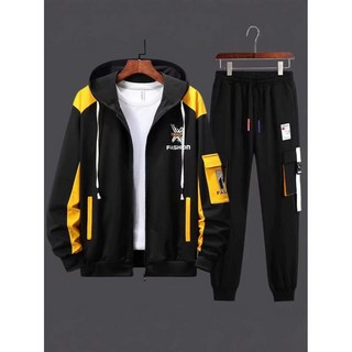 青少年連帽開衫衛衣套裝 潮流工裝長褲 學生休閒運動外套