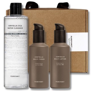 퓨어포레 센텔라 스킨 로션 워터클렌저 3종세트 여드름 트러블 진정 기초 화장품 세트, 1세트