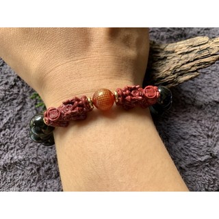 畫意坊 貔貅 雙貔貅 招財貔貅 心經 手鍊 黑曜石 天然帶眼 手珠 黑曜石 避邪 招財 珠砂 開運 手飾 現貨