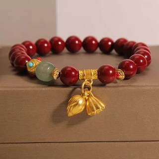 兩世歡仿硃砂手串ins小衆設計輕奢高級感蓮蓬仿紫金砂手飾禮物女