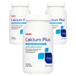 GNC 칼슘 플러스 1000mg 타블렛, 3개, 180정