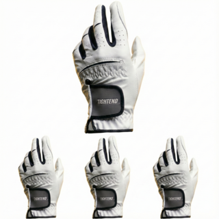 타이트엔드 필드 반양피 골프장갑, 남성용 왼손4개, 화이트 남성왼손