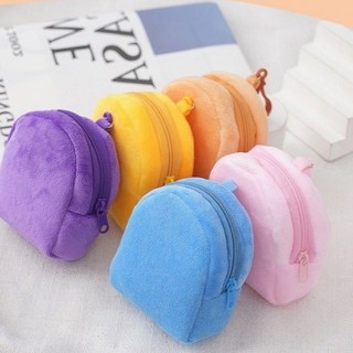 컬러 벨벳 미니가방 키링 파우치 동전지갑 카드케이스 액세서리, 1개, 옐로우