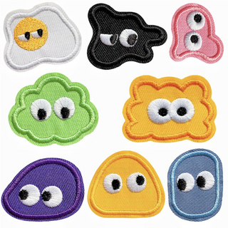 귀여운 눈알 몬스터 자수 와펜 8종 세트 의류 가방 모자 꾸미기 DIY 패치
