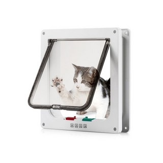 애구애구 마이펫 도어 강아지 고양이 안전 출입문, 화이트, 1개