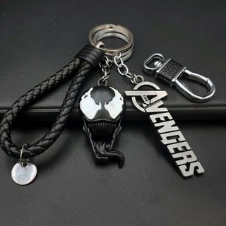 漫威 復仇者聯盟 鋼鐵人 蝙蝠俠 鋼鐵人鑰匙圈吊飾, 毒液麵具復仇者LOGO繩釦, 1個