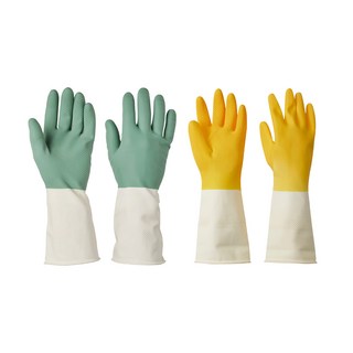 RINNIG 린니그 고무 장갑 천연 라텍스 글러브 사이즈, 옐로, 소(S), 2개