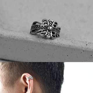 點點花邊十字架夾式耳環 NDF103