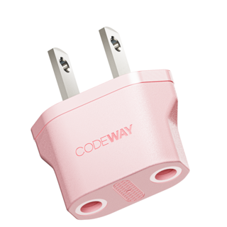 코드웨이 돼지코 220V 변환 110V 플러그 35 x 40 mm, 40mm, 핑크, 1개