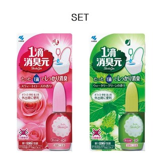일본 고바야시 소슈겐 화장실 냄새제거 방향제 20ml 한방울 냄새제거 (로즈향+그린향 1+1세트), 1세트, 40ml
