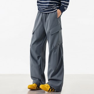 複合面防水機能傘兵褲 春秋潮牌工裝口袋長褲 戶外登山寬鬆休閒褲 男女同款