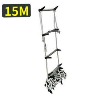 비상 탈출 사다리 재난용 휴대용 15m 알루미늄 줄 사다리 화재 대비 캠핑