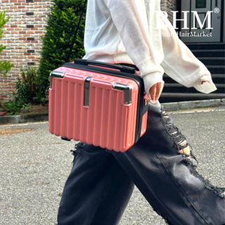 BHM 비에이치앰 시숄캐 캐리어 뷰티박스 2세대 가위가방 옆으로메는 미용가방 학원가방 미용가위집, 1개, 로즈핑크