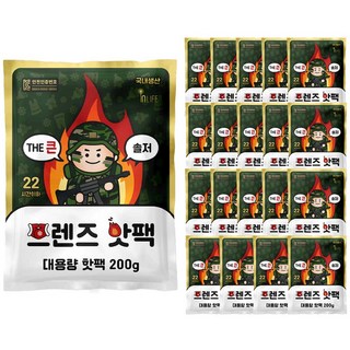 더 큰 솔저 핫팩 200g 국산 대용량 손난로 포켓 핫팩, 20개