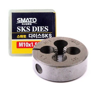 다이스 M3 M4 M5 M6 M8 M10 M12 M14 숫나사 가공 숫탭 핸드탭 수동탭 SKS 나사 가공 숫놈탭 수동나사 나사산 암나사 너트 넛트, 다이스 M6-1.0, 1개, 없음
