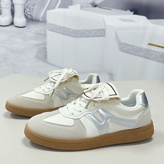 時尚板鞋 百搭休閒鞋 德訓高顏值復古鞋，2024秋季新款運動板鞋，舒適軟底設計