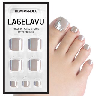 Lagelavu 라젤라부 패디팁 미러 코팅으로 반짝반짝 빛나는 패디큐어 붙이는 발톱, 1개, 02.빛나는 웜그레이