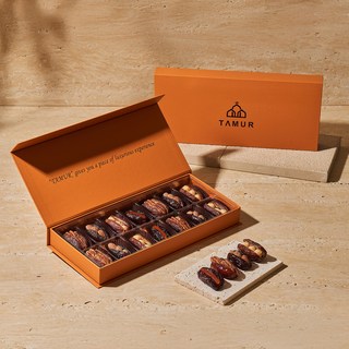 [공식타무르본사] 타무르데이츠14개입 와인안주 고급디저트 부모님선물 홈파티음식 집들이선물 만수르간식대추야자, 1박스, 14개입(+리본,쇼핑백)