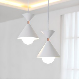 코르셋 2등 팬던트조명, 화이트