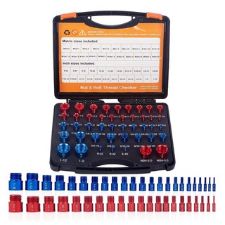 인치 및 미터법 볼트 너트 나사산 검사기 수/암 게이지 경량 도구, 1개