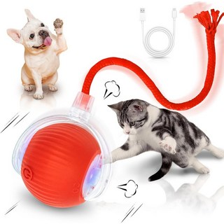 실내 고양이를 위한 인터랙티브 고양이 장난감 지루한 애완동물을 스마트 자동 공 굴리기 업그레이드된 스피디 무빙 체이스 개 빨간색, B2-Blue Dragonfly