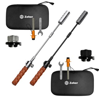 서준 3단분리 캠핑 롱토치 대형 이소 부탄 가스 토치 화염방사기, 우드 롱 파이어토치 블랙, 1개